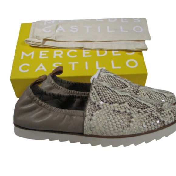 Mercedes Castillo Charlete2 Snake Print Slip On 9 Women Loafer Shoes Leather NEW - Picture 3 of 9